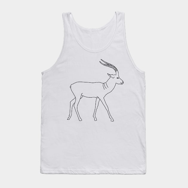 Deer line art Tank Top by Alex